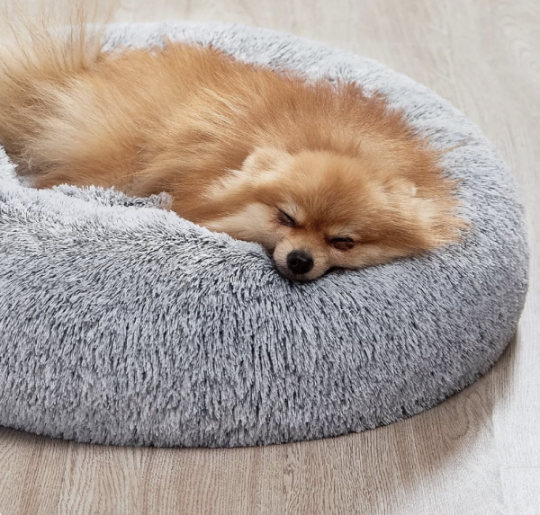 Calming Plush Donut Dog Bed - Image 2